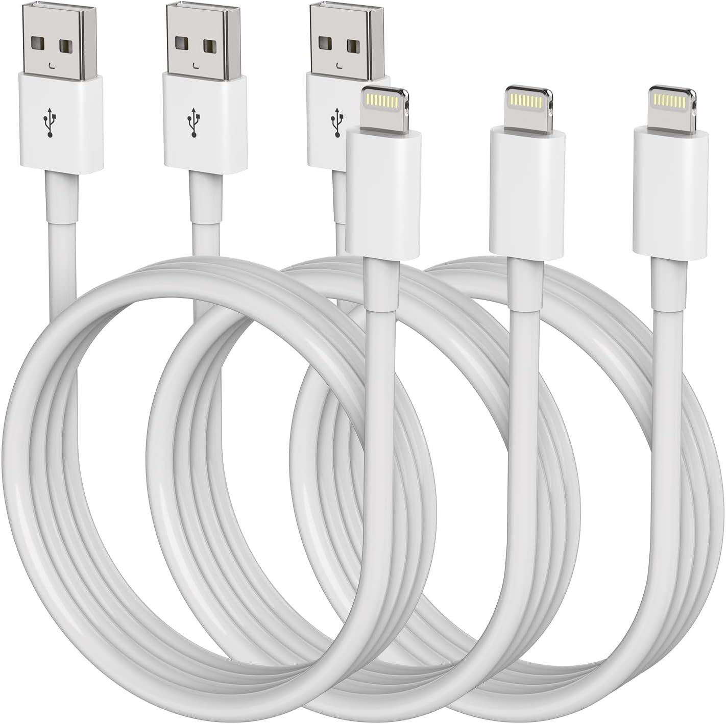 iPhone Charger Apple MFi Certified Lightning Cable 6FT Fast Charging Cord Compatible with iPhone 14 13 12 11 Pro Max XR XS X 8 7 Plus 6S / iPad/Carplay (3 Pack) - Image 2