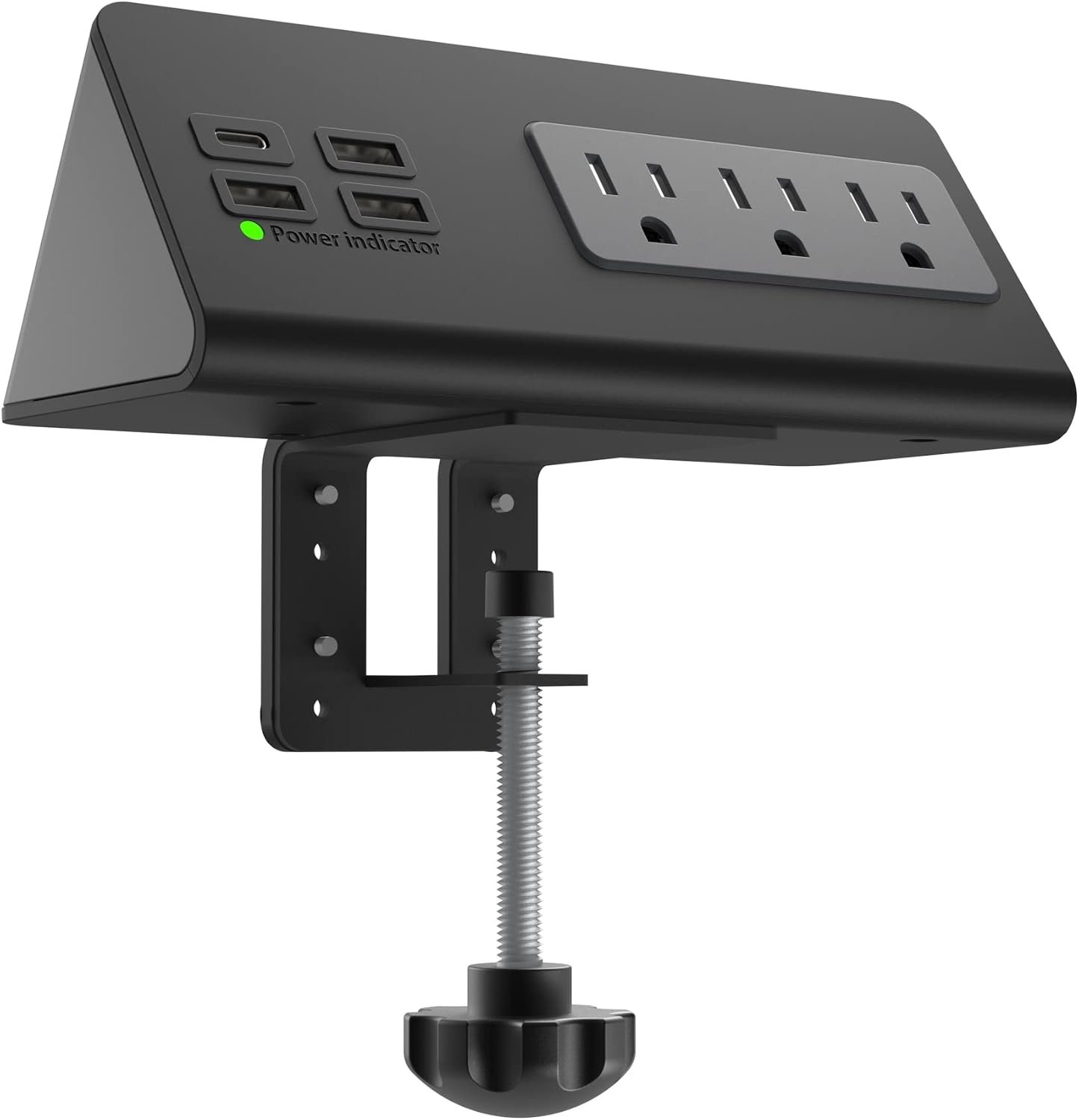 Nightstand Edge Mount Power Strip with USB-C Ports Tabletop Surge Protector Desk Clamp Power Sockets with 3 AC Outlets &4 Fast Charging USB Ports for Home Office Hotel and Dormitory - Image 2