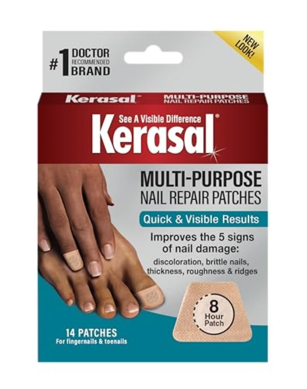 Kerasal Multi-Purpose Nail Repair Patches - 14 Count - Nail Repair for Damaged Nails, 8-Hour Nail Treatment Restores Healthy Appearance (Packaging May Vary) - Image 2