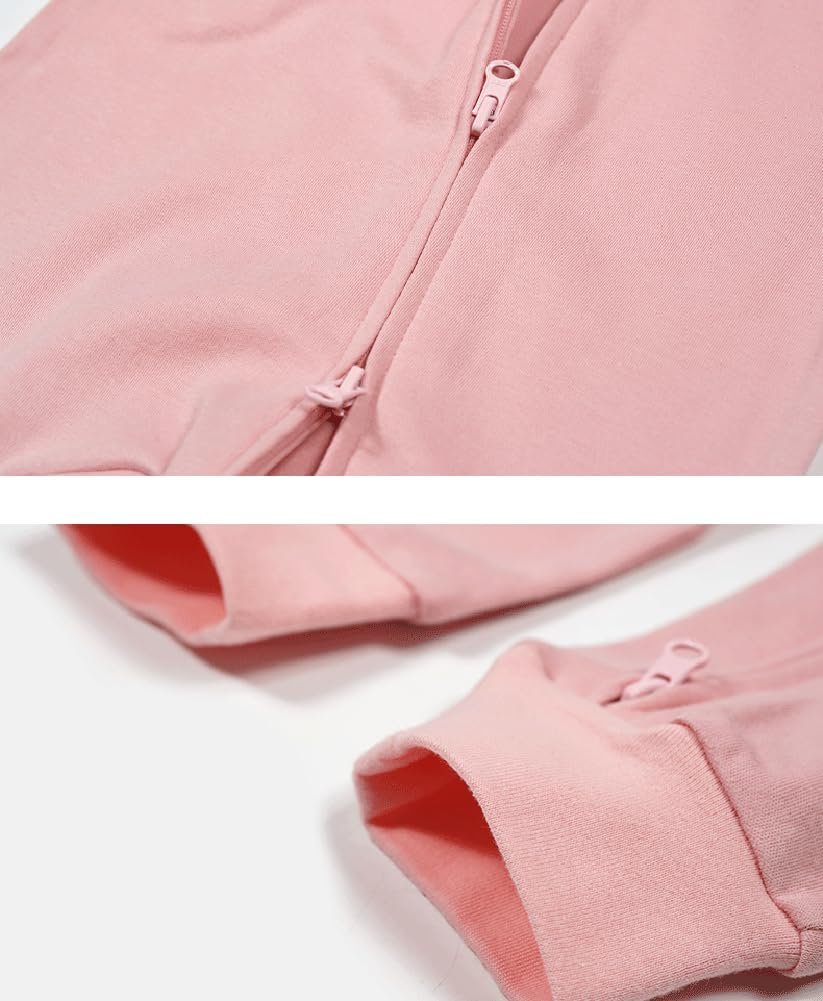 Teach Leanbh Baby 2-Pack 100% Cotton Romper Jumpsuits Two Way Zipper Long Sleeve Footless Sleep and Play - Image 6