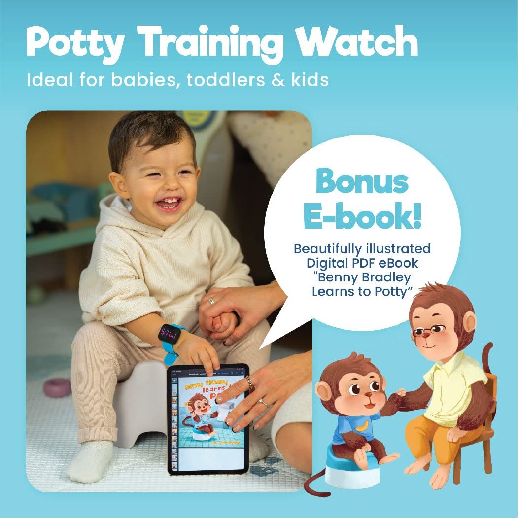 Potty Training Watch for Kids V2 – A Water Resistant Potty Reminder Device for Boys & Girls to Train Your Toddler with Fun/Musical & Vibration Interval Reminder with Potty Training eBook (Sky) - Image 3