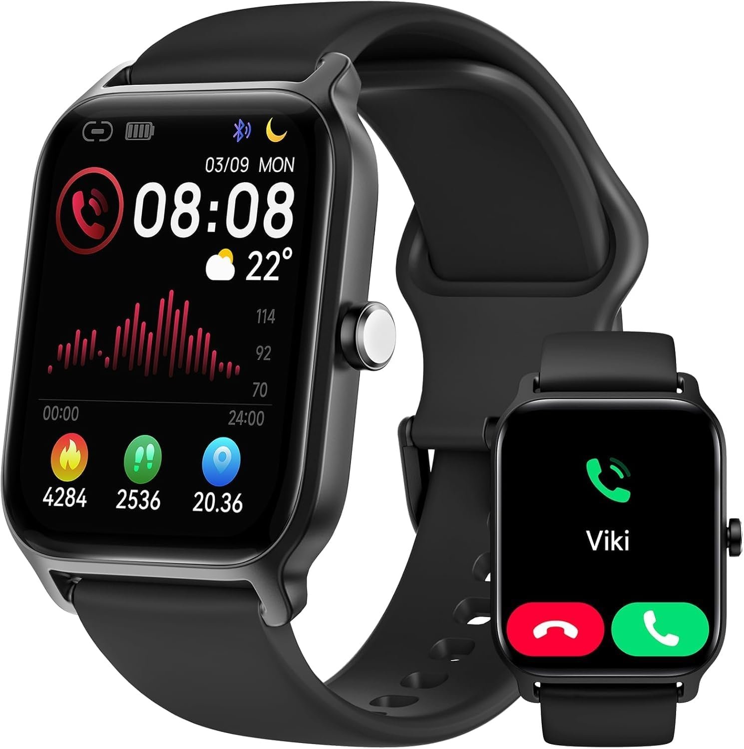 Gydom Smart Watch for Men Women Android & iPhone, Alexa Built-in, 1.8" Fitness Watches with Bluetooth Call (Answer/Make), Heart Rate/Sleep/SpO2 Monitor, IP68 Waterproof Fitness Tracker, 101+ Sports - Image 2