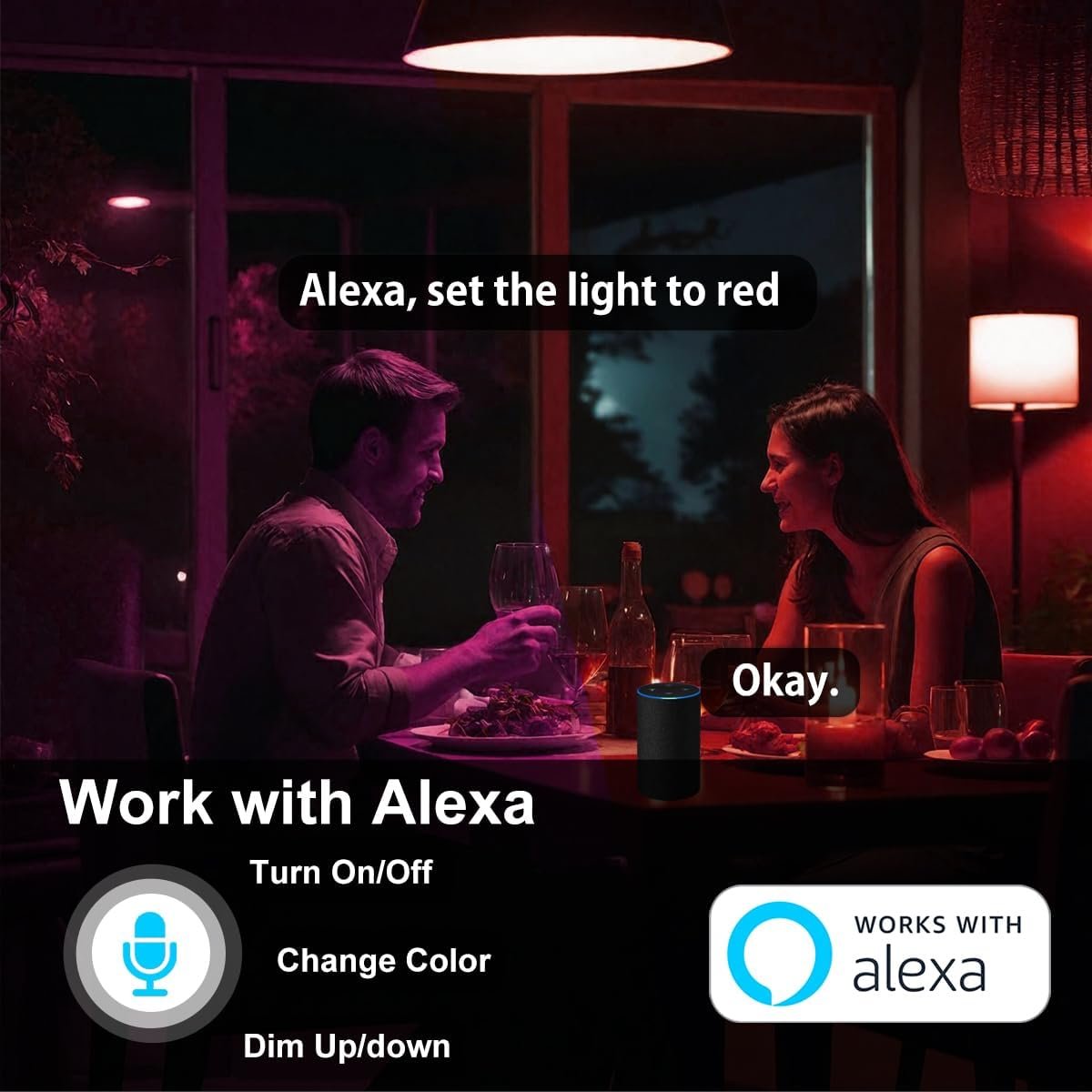 ILC G120 LED Large Globe Light Bulbs 15W, Work with Alexa Required Echo Device, Φ4.72 inch, Color Changing, CCT Color Temprature Turnable 2700K-6000K, CRI>95+, 150W Equivatlent, E26 Base (2 Pack) - Image 6