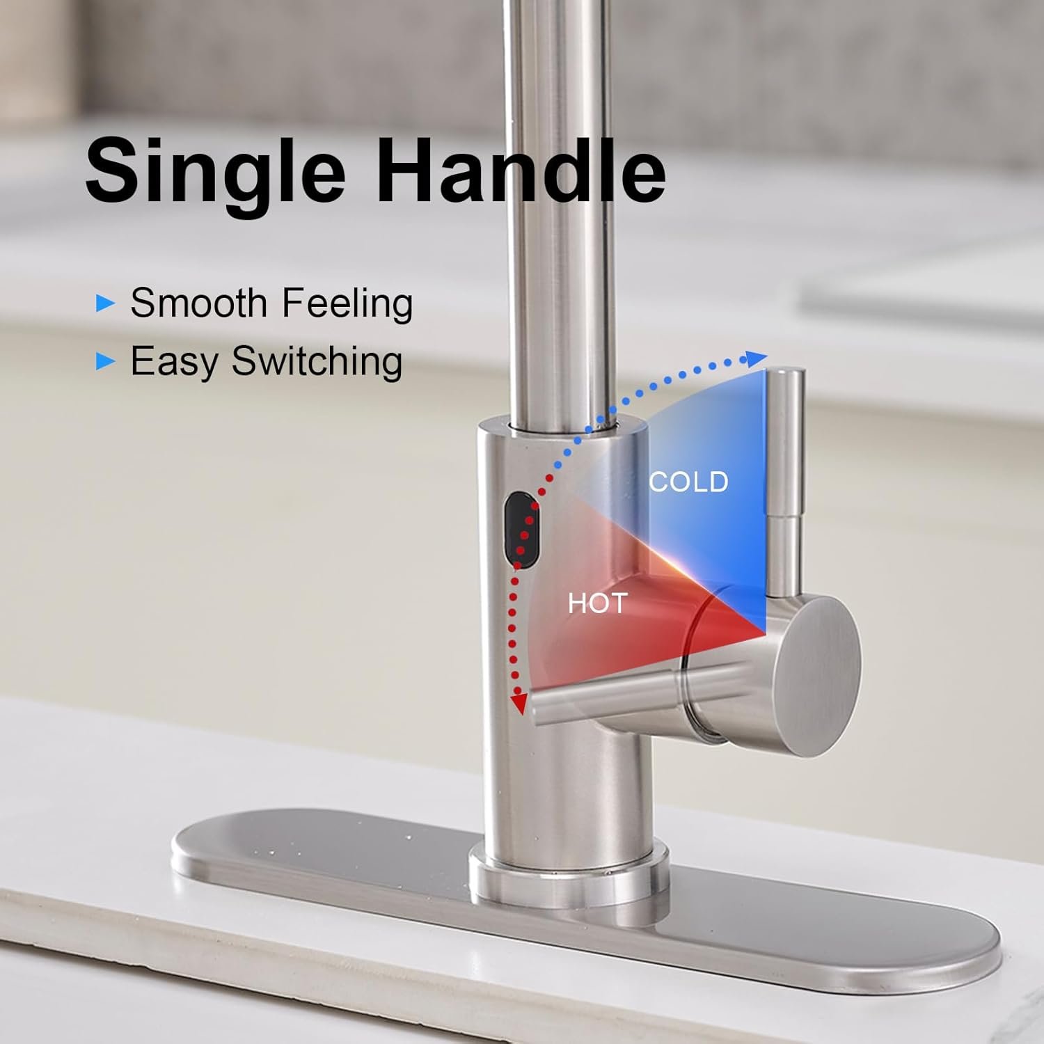 BWE Touchless Kitchen Faucet with Pull Down Sprayer,Single Handle Motion Sensor Kitchen Sink Faucet,High Arc Smart Commercial Faucet for Kitchen Sink Hands-Free,Brushed Nickel - Image 5