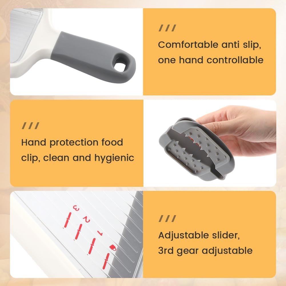 Multi Handheld Mandoline Slicer with Adjustable Stainless Steel Blade - Vegetable Grater Cucumber Slicer - Cheese Grater - Image 6