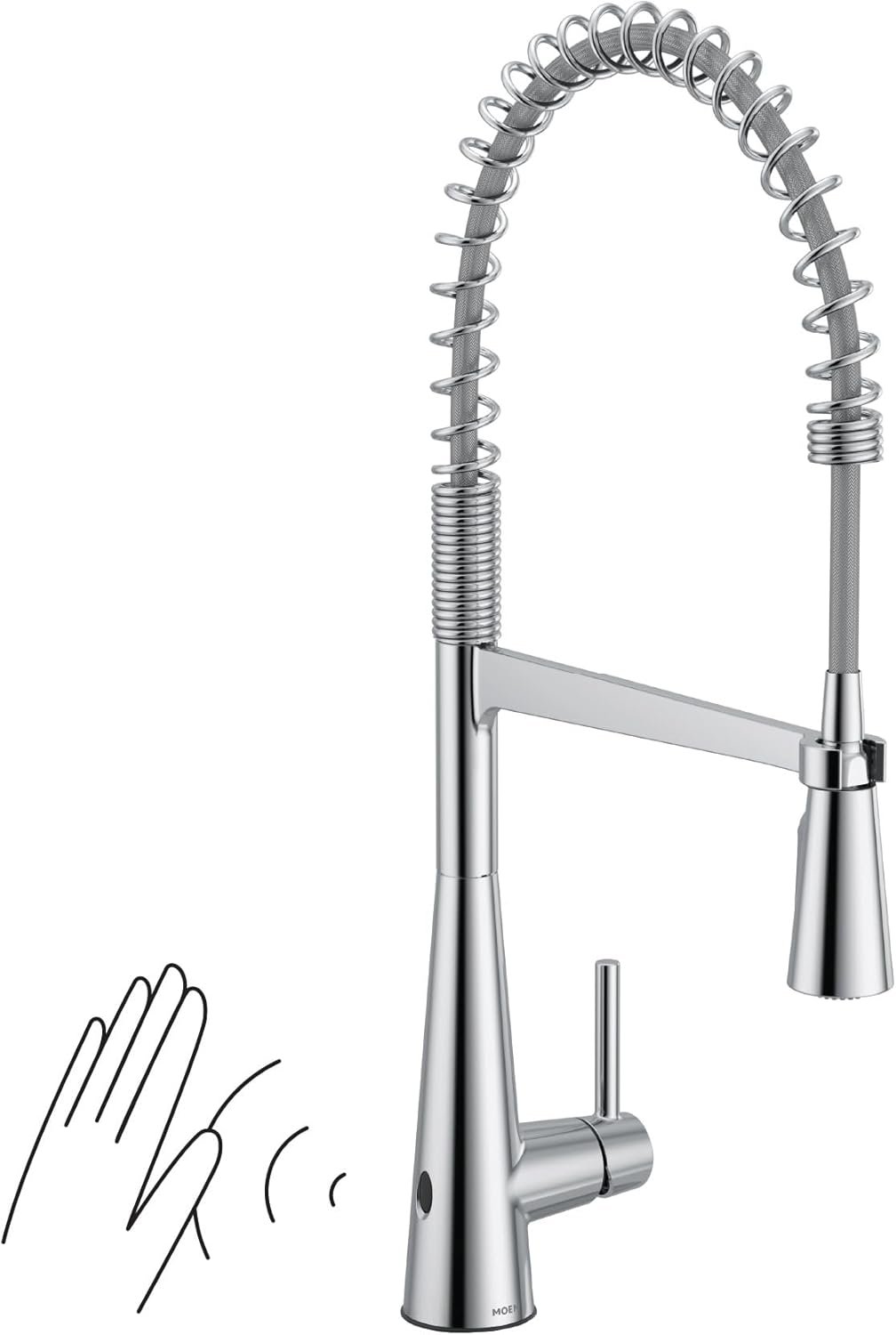 Moen 5925EWC Sleek Spring Pulldown Kitchen Faucet with Power Boost, Chrome - Image 2