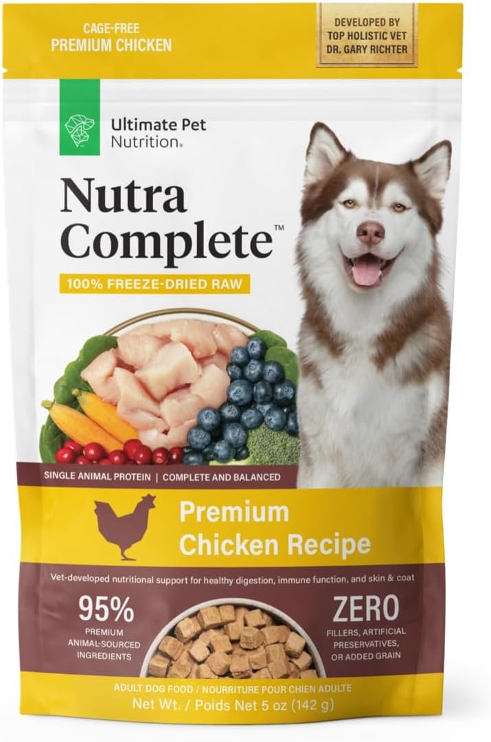 ULTIMATE PET NUTRITION Nutra Complete Raw Freeze Dried Dog Food, Veterinarian Formulated with Antioxidants, Prebiotics & Amino Acids, 5oz Flavor Bundle - Image 3
