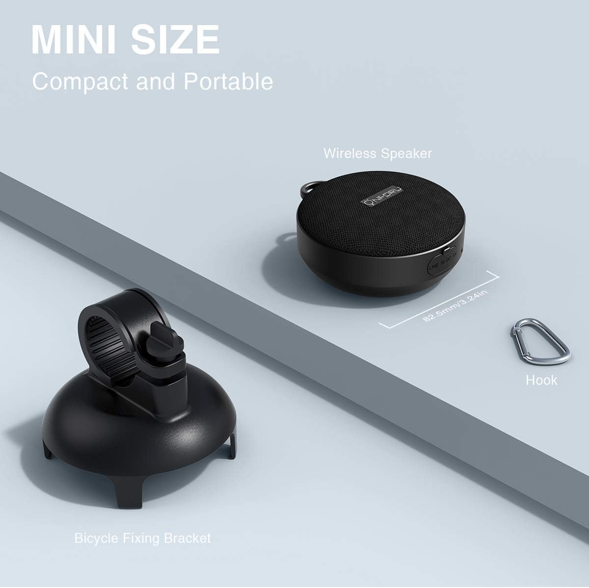 Onforu Portable Bluetooth Speaker for Bike, IP65 Waterproof & Dustproof Mini Outdoor Speaker, Bluetooth 5.0 and 10h Play Time, Wireless Bicycle Speaker with Loud Sound for Riding, Hiking and Camping - Image 8