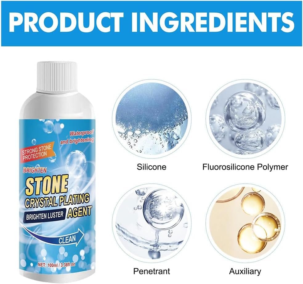 Stone Stain Remover Cleaner, Stone Crystal Plating Agent, Marble Cleaner Stain Remover, Stubborn Stains Cleaner, All Purpose Marble Cleaner and Polish (1pcs) - Image 6