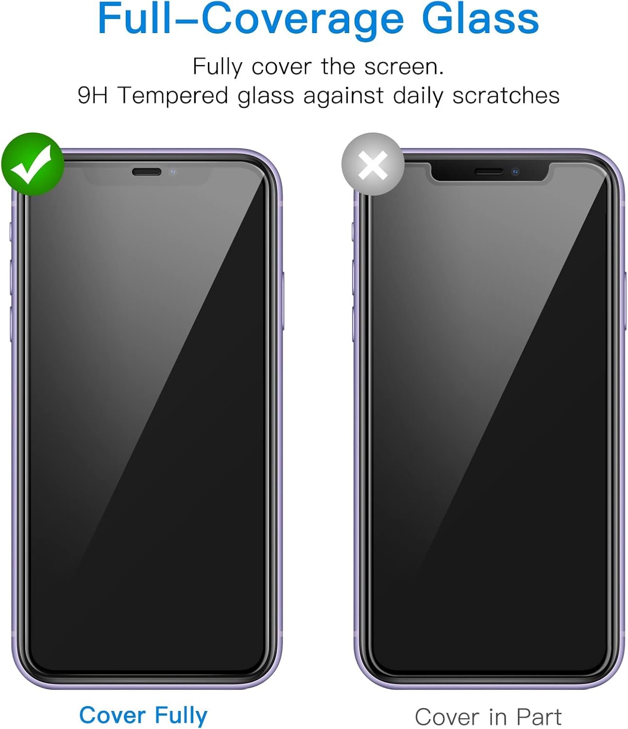 JETech One Touch Install Screen Protector for iPhone 11/XR 6.1-Inch, Full Coverage Tempered Glass Film, Auto Alignment Tool Kit, HD Clear, 2-Pack - Image 5