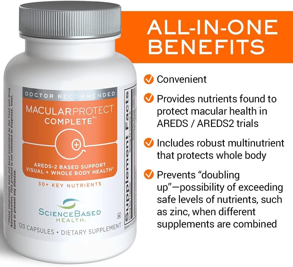 MacularProtect Complete All-in-One AREDS 2 Vitamin & Mineral Supplement and Whole Body Multinutrient - 30+ Key Nutrients Protects Macular and Whole Body Health -120 Capsules - Image 3