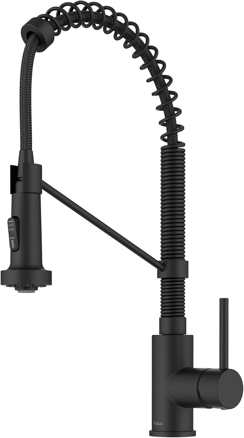 KRAUS Bolden Commercial Style 2-Function Single Handle Pull Down Kitchen Faucet in Matte Black, KPF-1610MB - Image 2