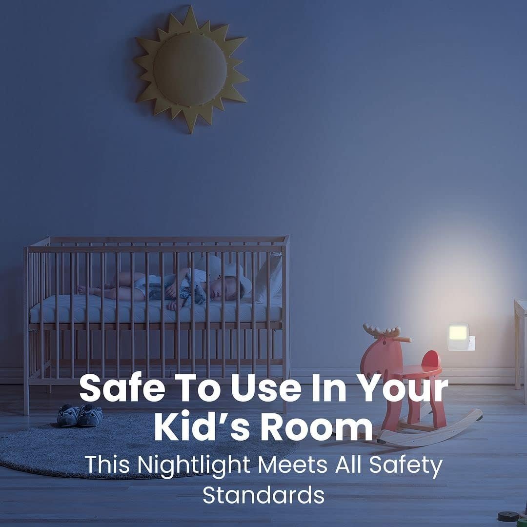 Plug-in LED Night Light, Low Light Night Light, Soft Warm White, Night Light Plug- Into Wall for Kids Toddlers Adults, Bathroom, Bedroom, Hallway, Kitchen, 120 Volts AC 60HZ 0.5 Watts, 4 Pack - Image 7