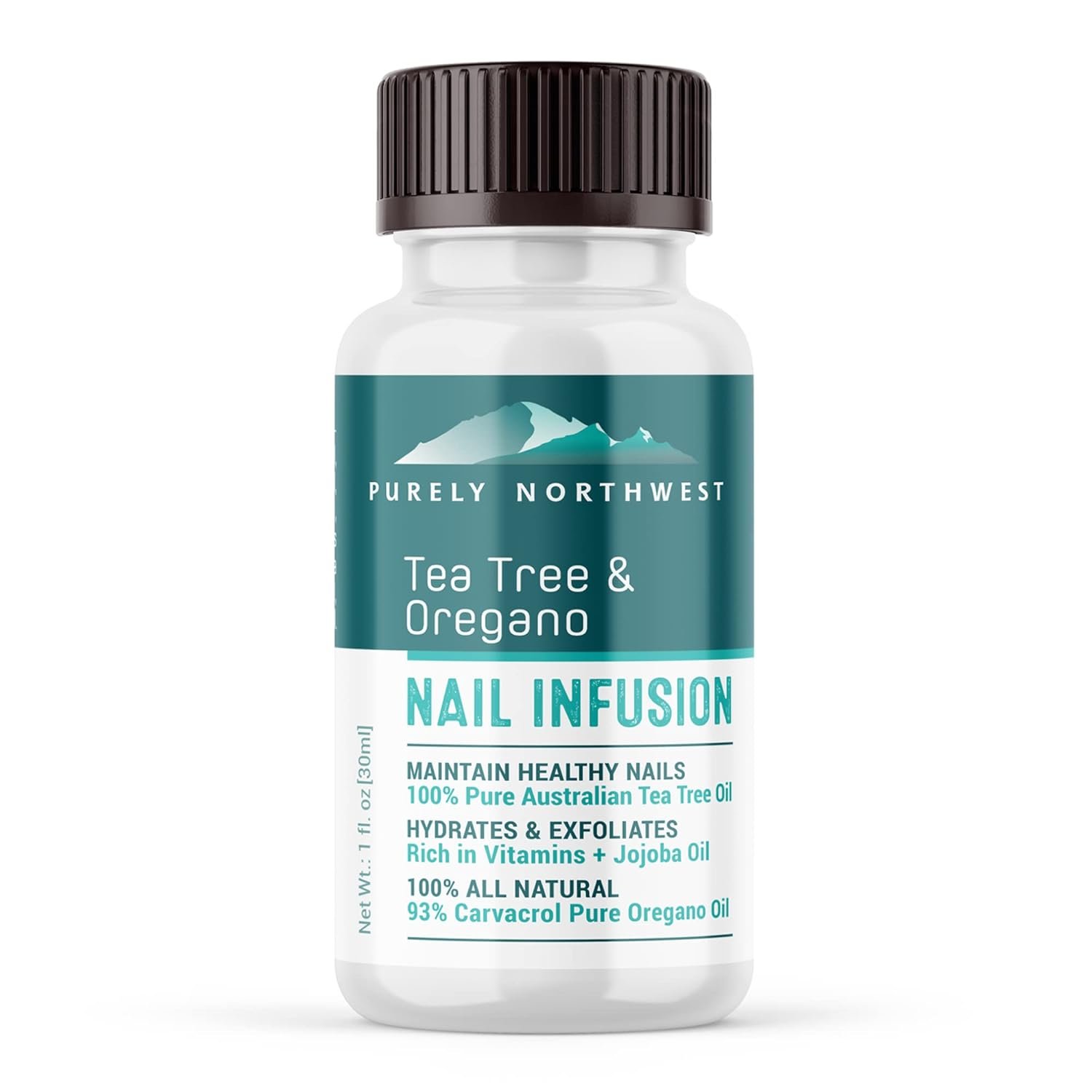 Extra Strength-Toenail Solution-100% All Natural-Tea Tree & Oregano-Effective for Thick, Discolored & Cracked Nails-Softens Dry Cracked Nails & Cuticles-by Purely Northwest 1oz - Image 2