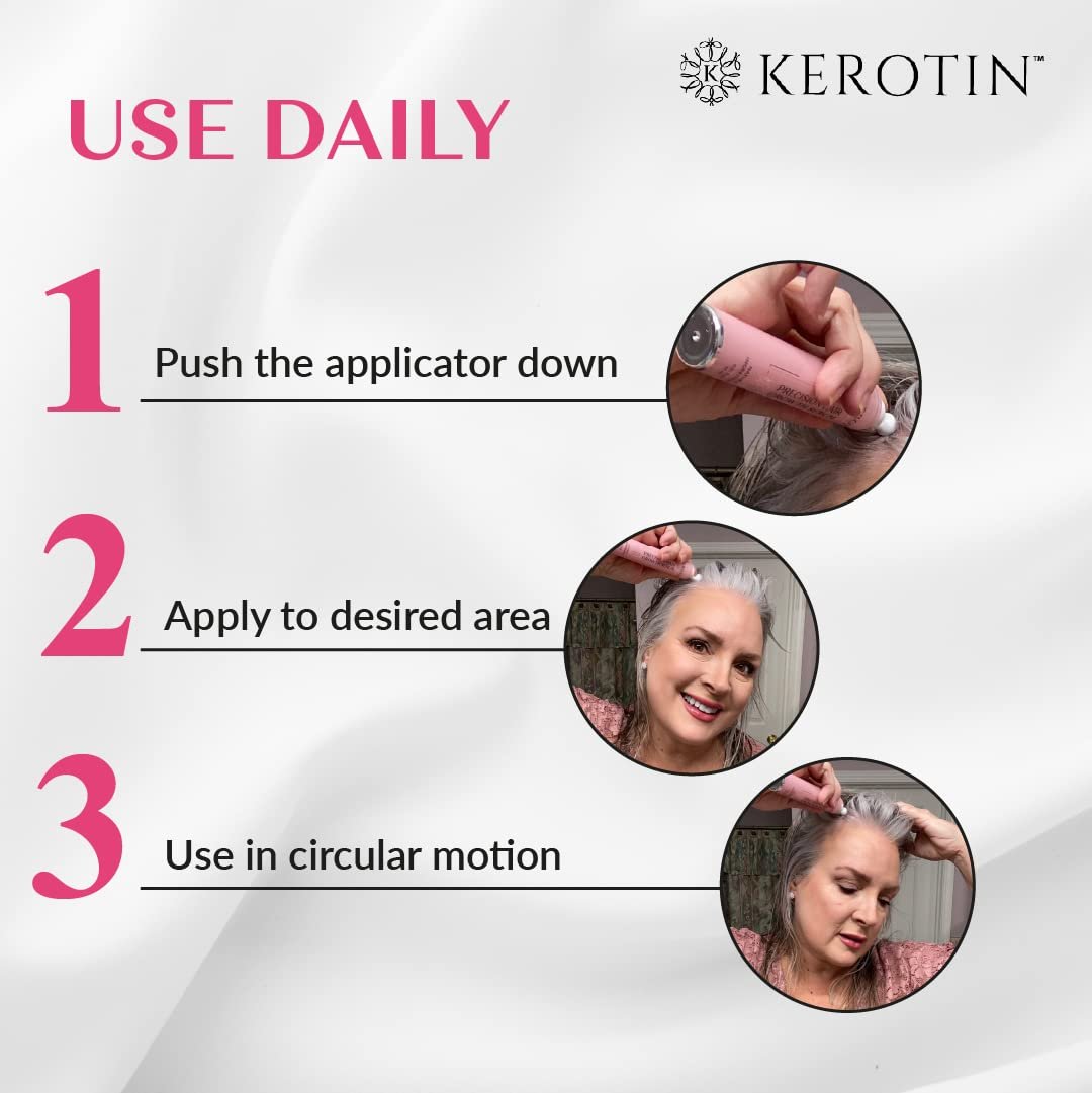 Kerotin Hair Growth Spot Treatment Serum - Visible Improvement in Hair Regrowth, Natural Follicle Hair Treatment - Contains Castor Oil, DHT blocker and Biotin - Made in the US, Cruelty Free - Image 7