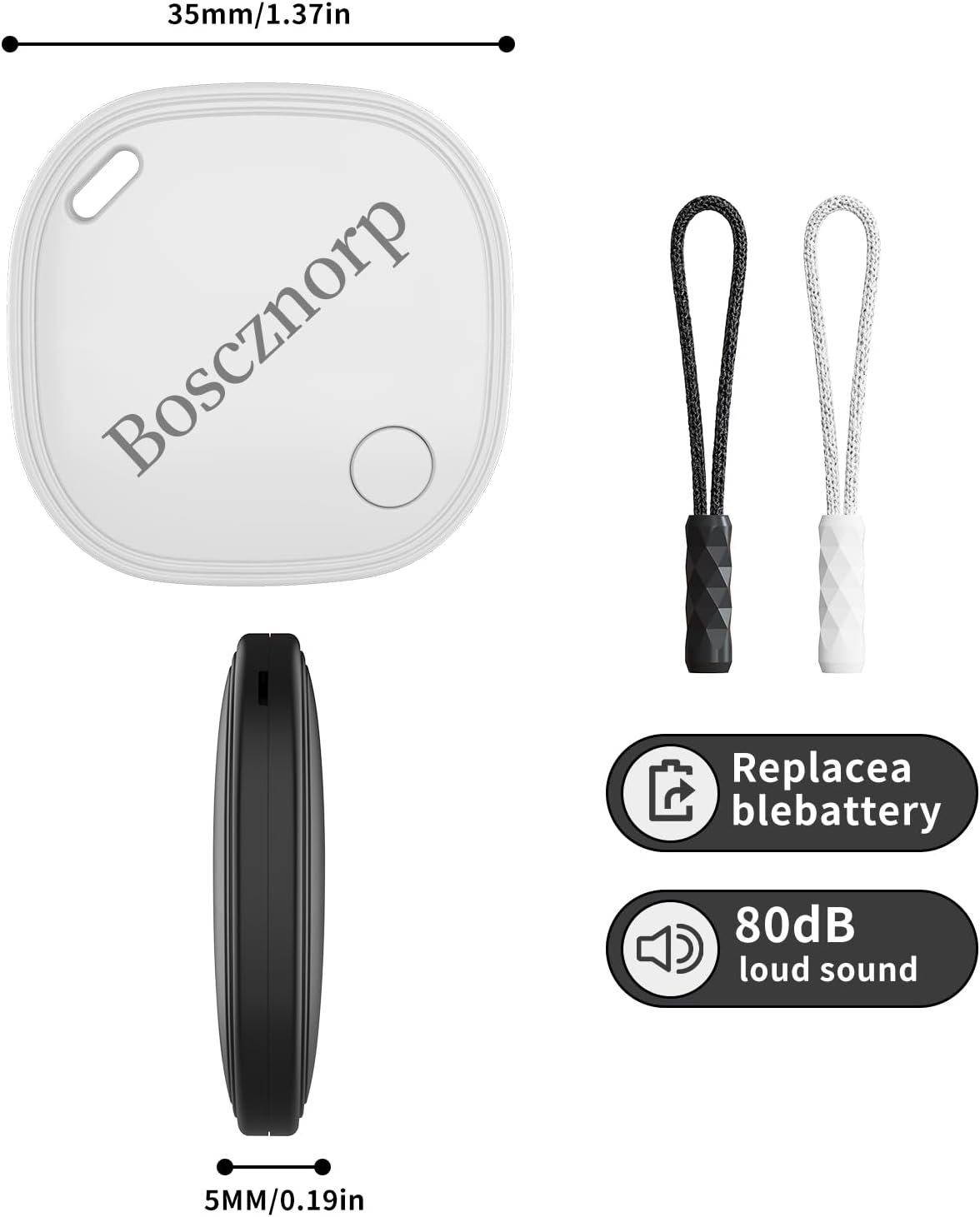 Air Tracker 4 Pack wokr for Apple Find My (iOS Only) Super Lightweight, Item Finder for Keys,Wallet, Luggage, Backpack,Replaceable Battery,Tracker Tags with 4 Keyrings - Image 7