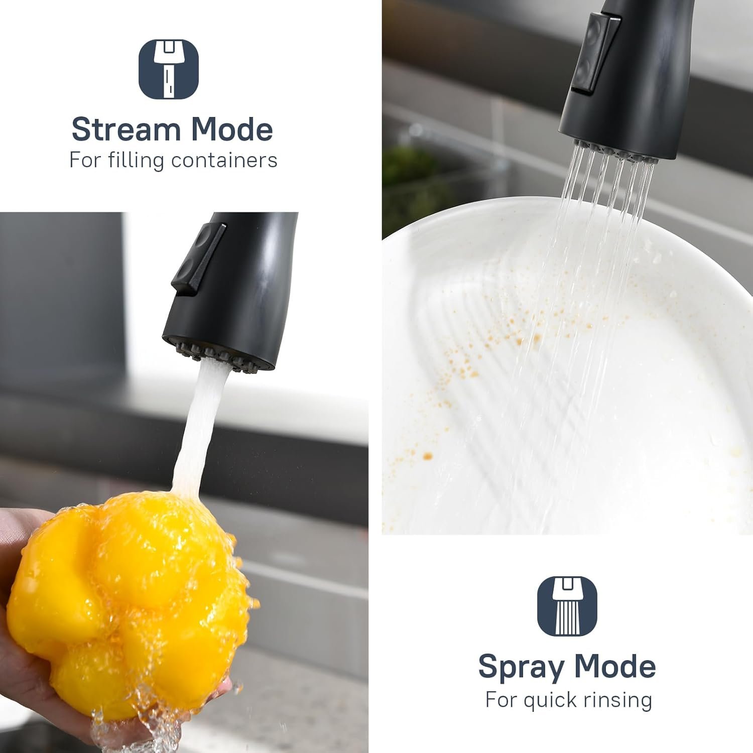 Arofa Black Touchless Kitchen Faucet with Pull Down Sprayer, Smart Motion Sensor Kitchen Sink Faucet, Stainless Steel Single Handle Kitchen Faucet, Matte Black - Image 5