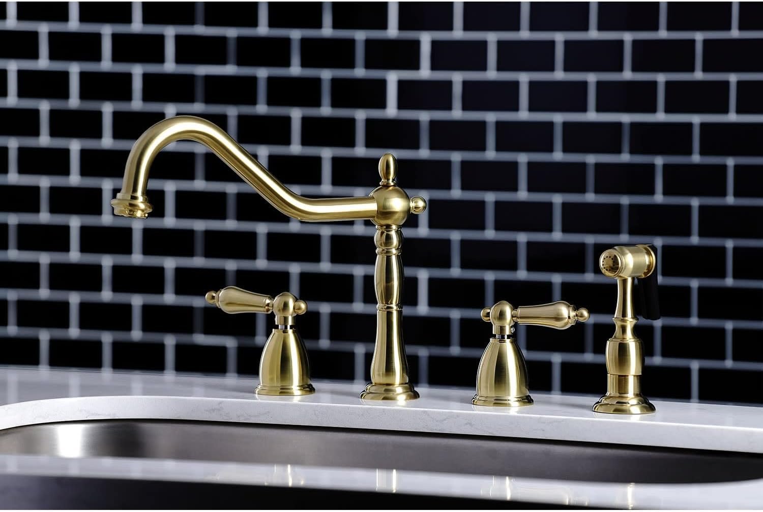 Kingston Brass KB1795ALBS Heritage 8-Inch Centerset Kitchen Faucet, Oil Rubbed Bronze , Oil-Rubbed Bronze - Image 8