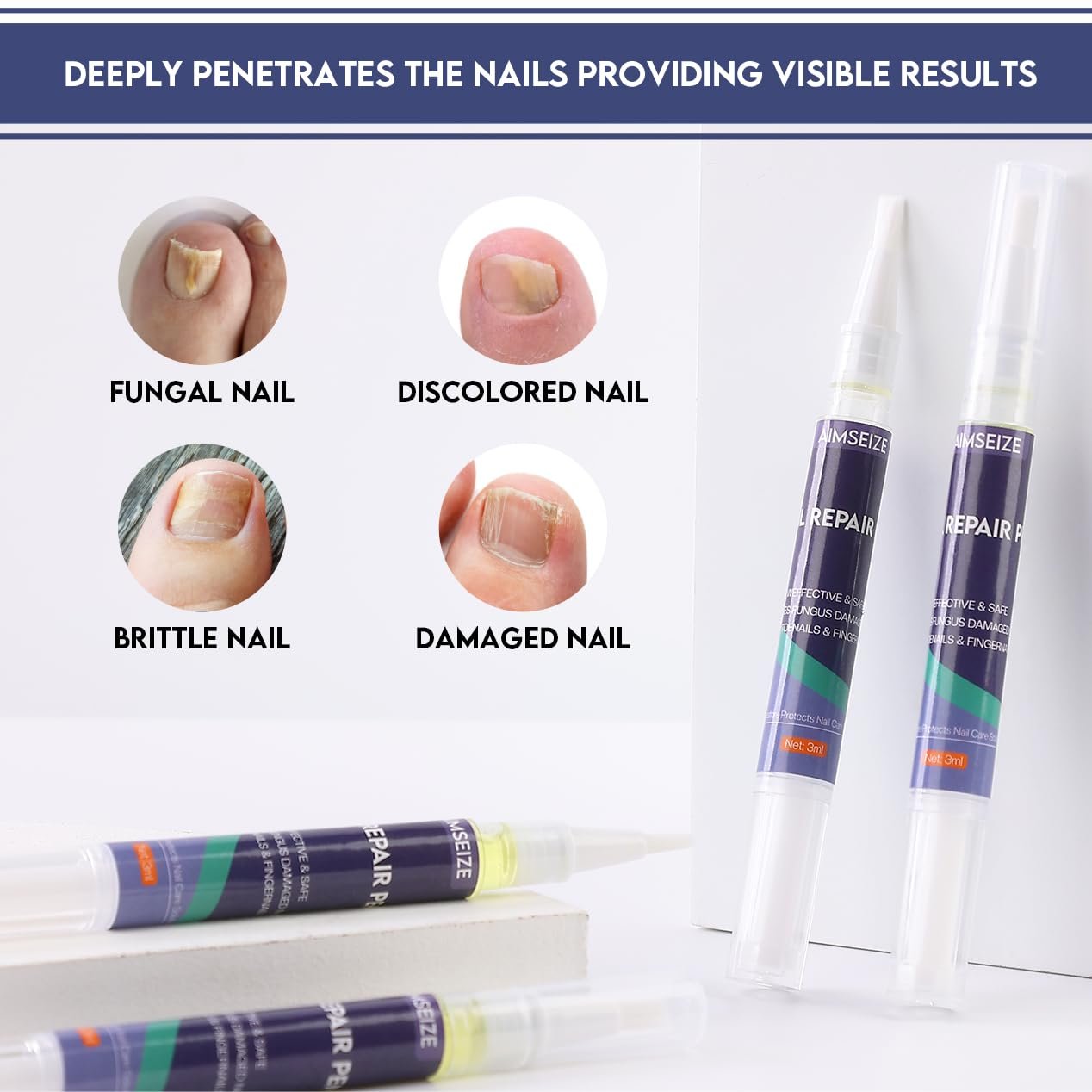 Toenail Treatment -Extra Strength Nail Treatment - Nail Repair Pen for Nail Discoloration Nails - 4PCS - Image 4