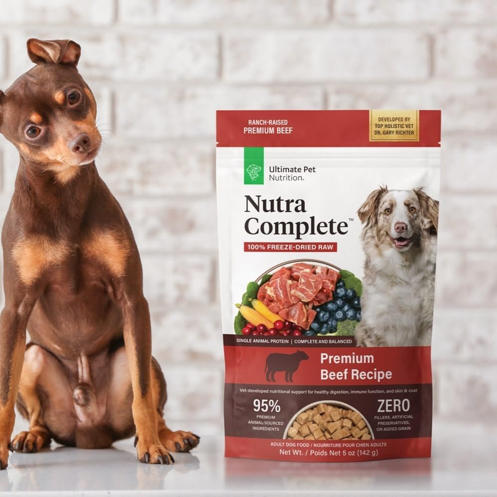 ULTIMATE PET NUTRITION Nutra Complete Raw Freeze Dried Dog Food, Veterinarian Formulated with Antioxidants, Prebiotics & Amino Acids, 5oz Flavor Bundle - Image 8