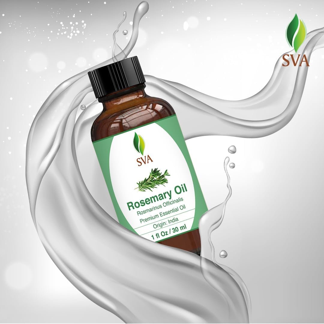 SVA Rosemary Essential Oil – 1 Fl Oz – 100% Natural Rosemary Oil for Hair, Face, Skin Care, Diffuser, Aromatherapy, Scalp, Body Massage, Soap and Candle Making – with Dropper - Image 5