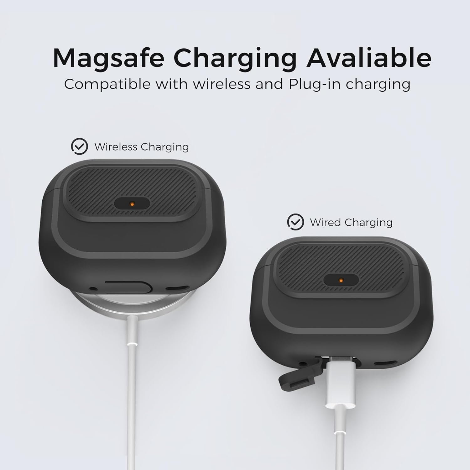 AirPods Pro 2nd Generation Case with Lock, One Piece Design AirPods Pro Case (2nd/1st gen), Soft Silicone Full Protective Cover with Easy Open/Close Lock for Women/Men (Black) - Image 7