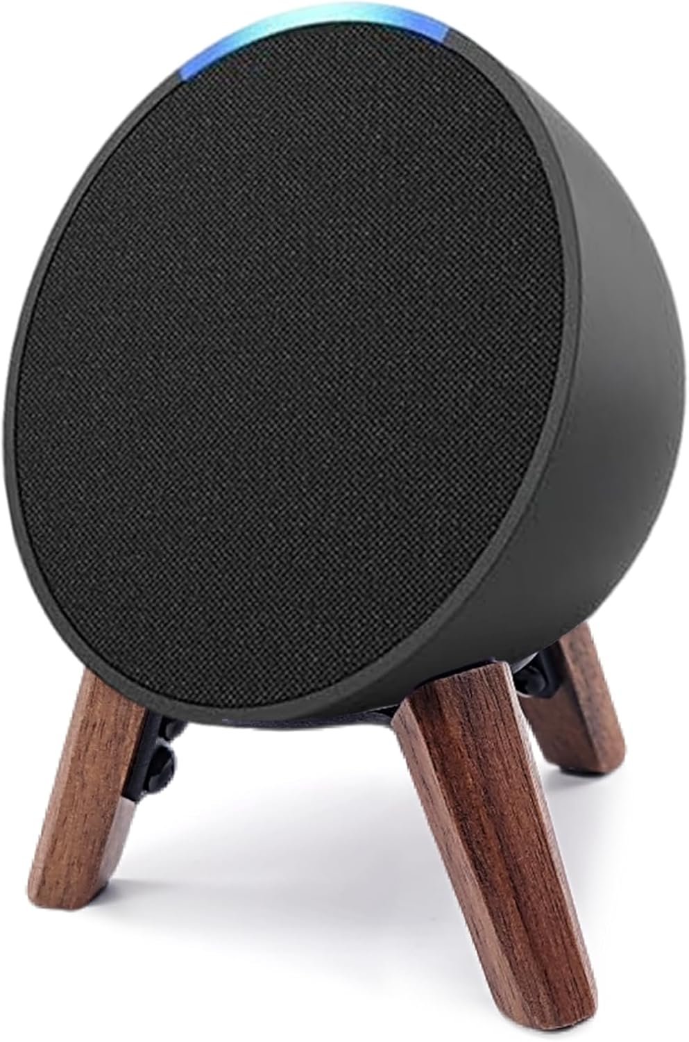 Real Wood Stand for Echo Pop Speaker (2023),Tripod Accessories Holder Echo pop for Better Sound,Secure Sturdy Wooden Mount for Alexa Pop (Walnut) - Image 2