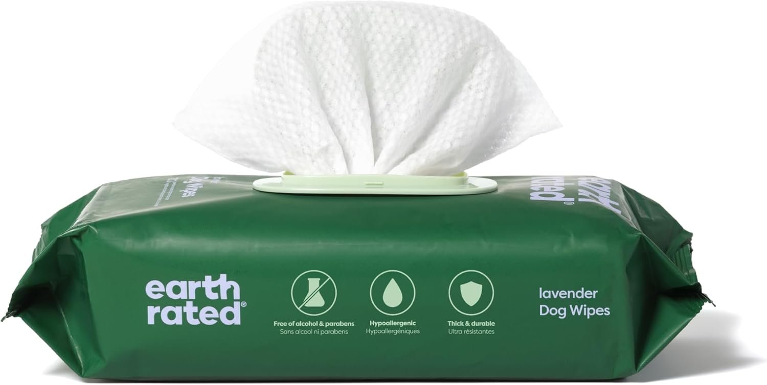 Earth Rated Hypoallergenic Dog Wipes, Cleaning and Odor-Controlling Grooming Wipes for Paws, Body, and Butt, Perfect for Puppy and Adult Dogs, Lavender Scented, 100 Count - Image 2