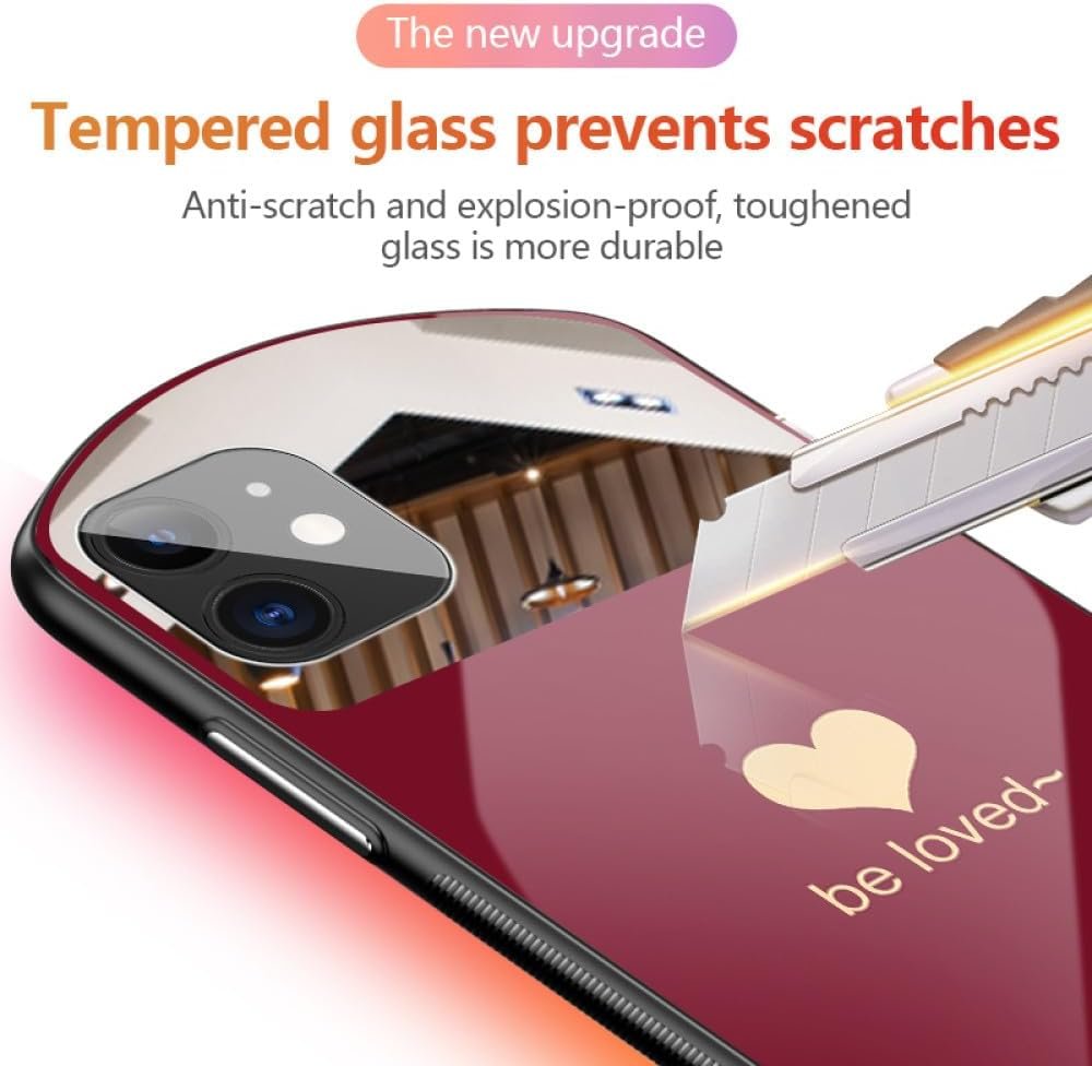 Luxury Cute Oval Heart-Shaped Tempered Glass Phone Case for iPhone 15 14 13 12 11 Pro Max XS X SE 8 7 Plus Mirror Lanyard Cover,red,for iPhone 15ProMax - Image 5