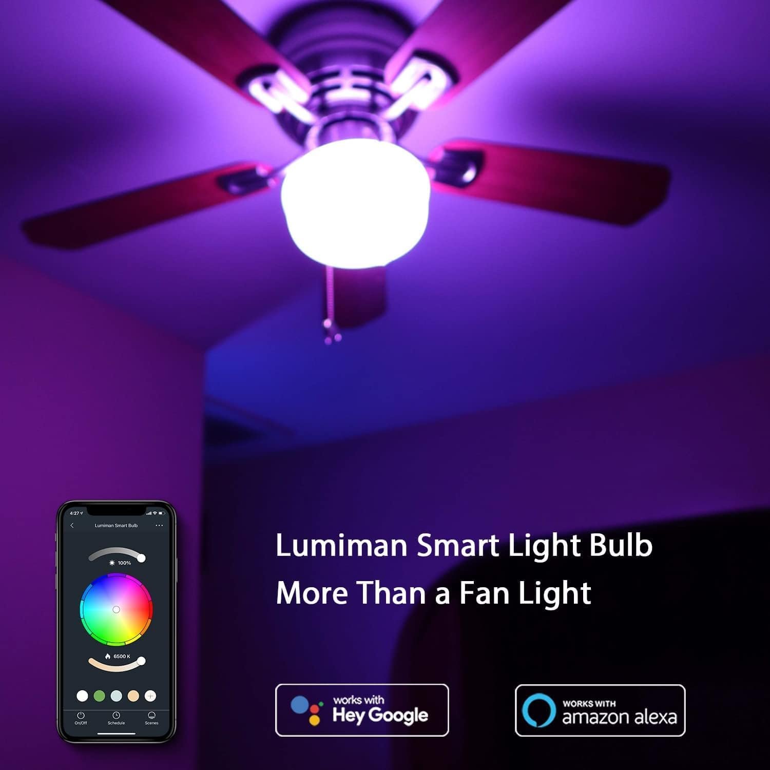 LUMIMAN Candelabra Smart Bulb E12 LED Smart Light Bulbs 2.4G WiFi RGB Color Changing Bulb Work with Alexa Google Home Music Sync Tunable White APP Controls 5W 400lm No Hub Required 3 Pack - Image 7
