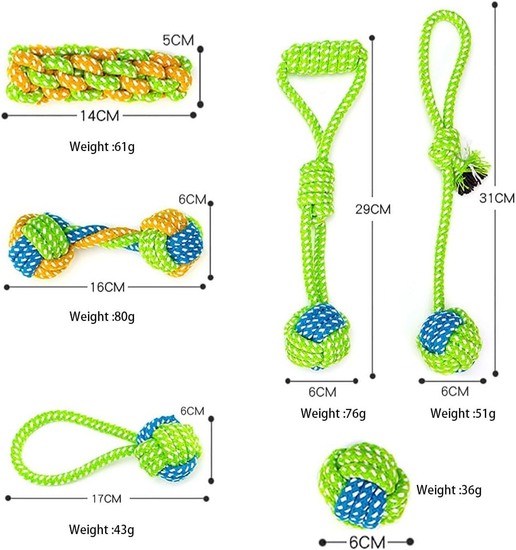 6 Pack Rope Toys for Dogs Aggressive Chewers, Prevents Boredom, Dental Cleaning for Small Dog,Tug of War Teething Dog Toys for Puppies, Cotton Dog Teething Toys for Instinctual Play and Training - Image 3