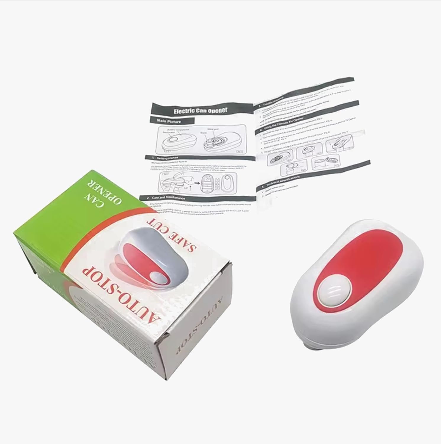 KitchenHelper Portable Compact Electric Cordless Can Opener, and bonus bottle opener, Cranberry - Image 3