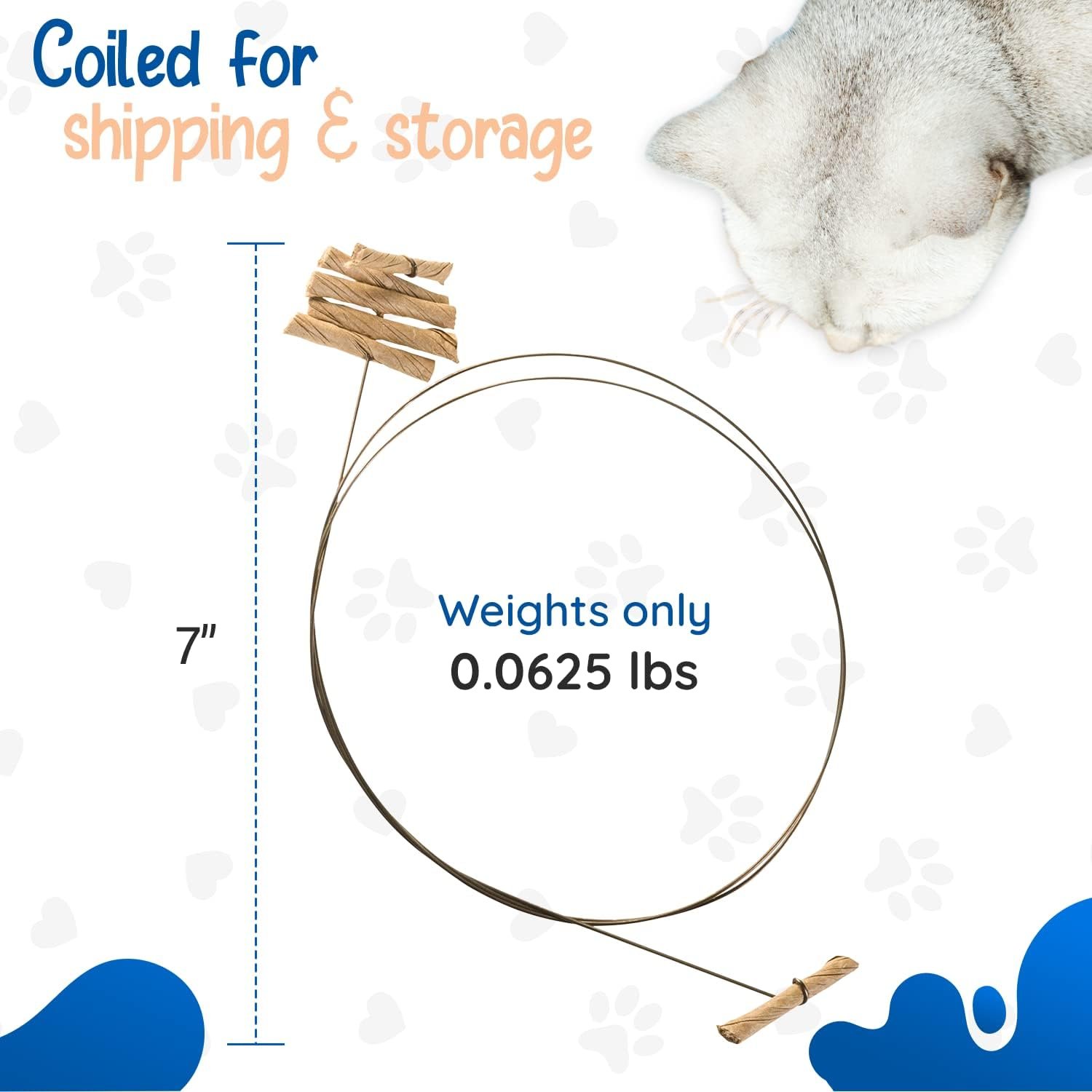 Cat Dancer Interactive Cat Toy - Fun and Fitness for Your Furry Friend - Engaging Paper Roll Attached with 30 Inches Flexible Spring Steel Wire for Playful Cats – 3 Pack - Image 4