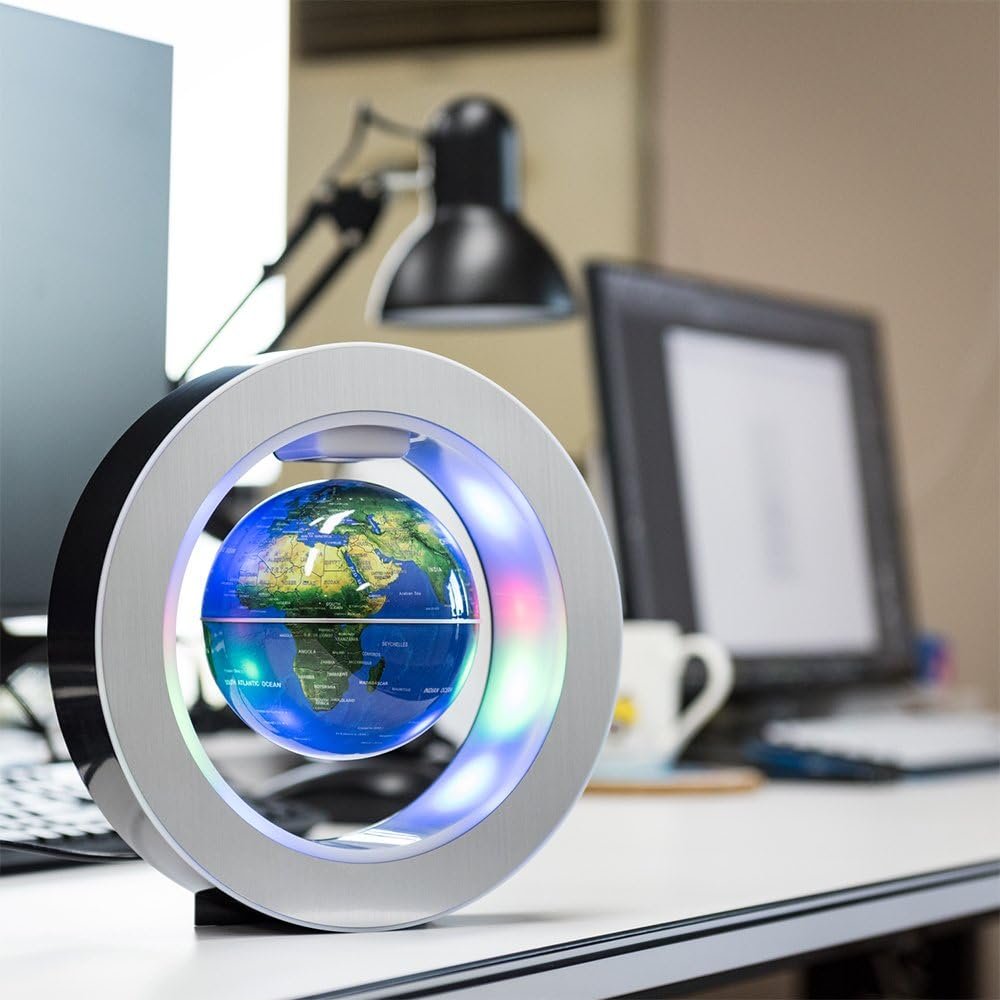 Senders Floating Globe with LED Lights Magnetic Levitation Floating Globe World Map for Desk Decoration (Blue) - Image 7