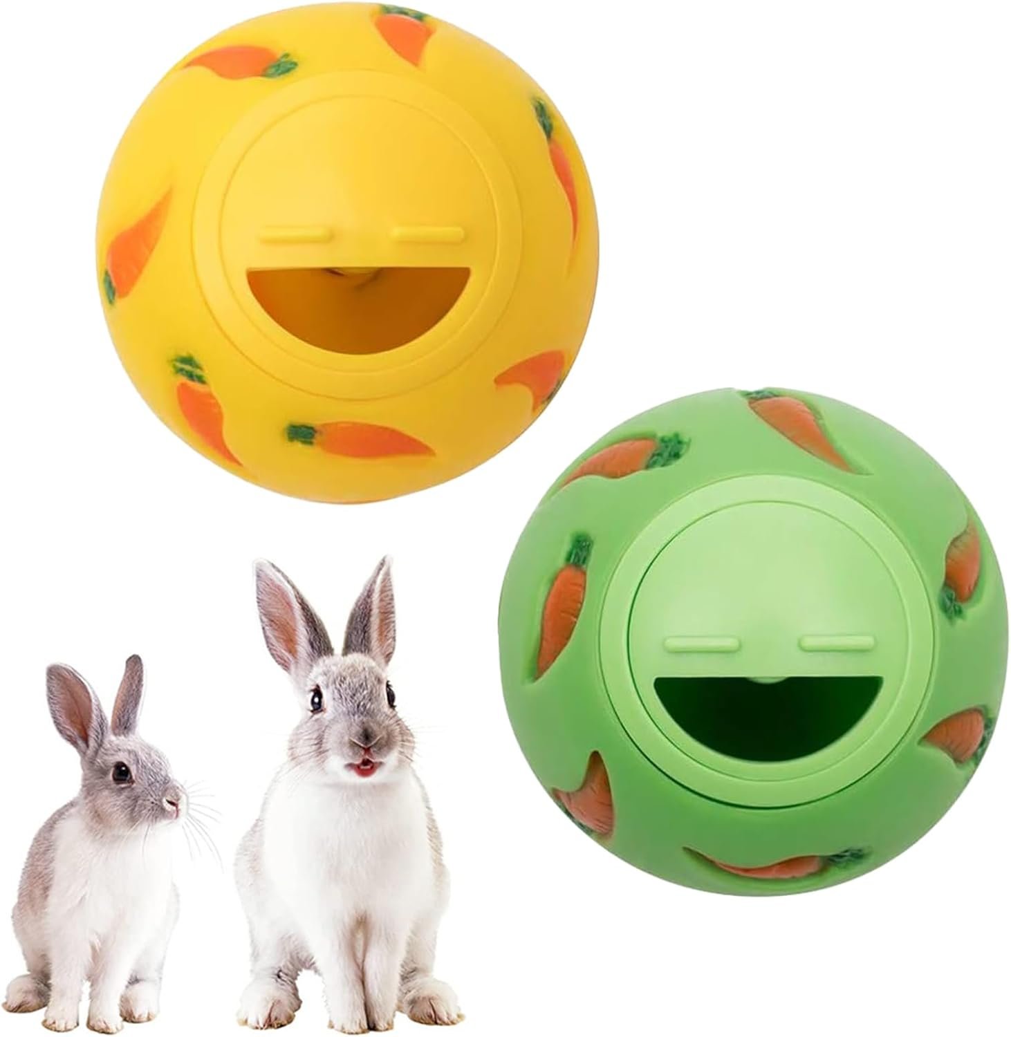 Shudyear Treat Ball,Snack Ball for Small Animals,Bunny Rat Toys for Pet Rats ,Beneficial for Pet Activities and Health(Carrot Pattern) - Image 2