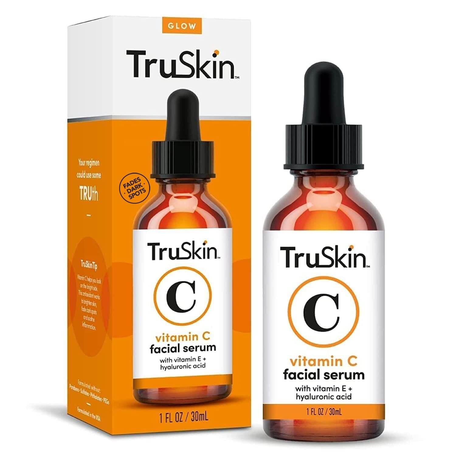 TruSkin Vitamin C Serum – Anti Aging Facial Serum with Vitamin C, Hyaluronic Acid, Vitamin E & More – Brightening Serum for Dark Spots, Even Skin Tone, Eye Area, Fine Lines & Wrinkles, 1 Fl Oz - Image 2