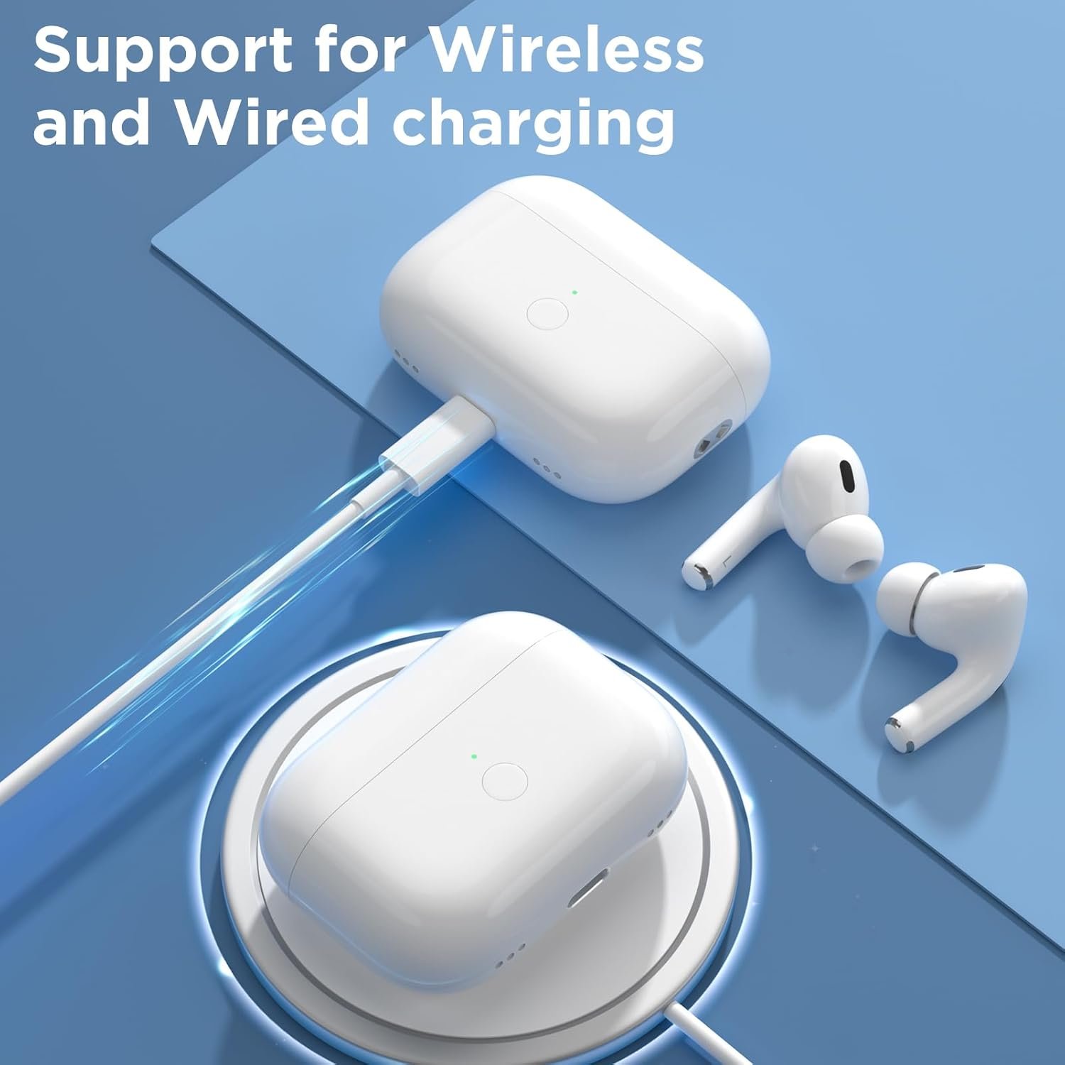 Wireless Charging Case for AirPods Pro 1st / 2nd Gen with Type-C Charging Port, Compatible with AirPod Pro 2nd Generation Replacement Case, with Blue-Tooth Sync Button, No Earbuds - Image 6