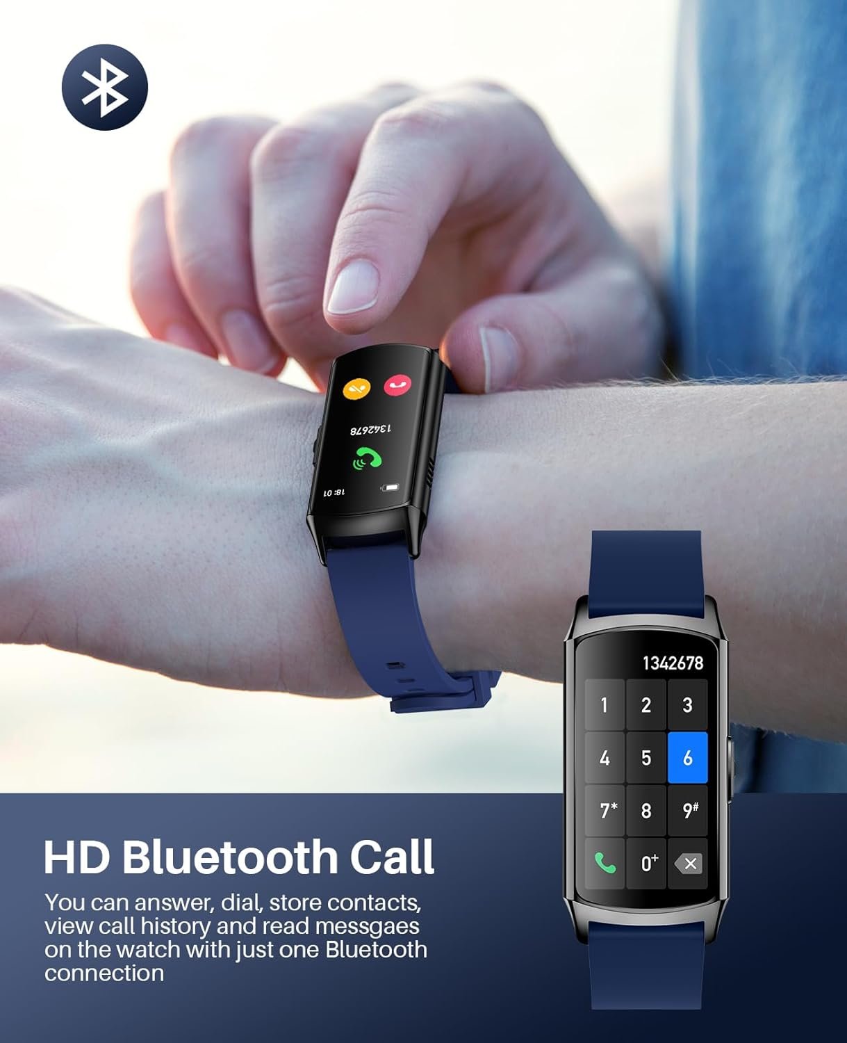 Smart Watch Fitness Tracker (Answer/Make Calls), 1.58" AMOLED Display, 24/7 Heart Rate Blood Oxygen Blood Pressure Sleep Monitor, 114+ Sports Modes Waterproof Smartwatch for Android iPhone Women Men - Image 3