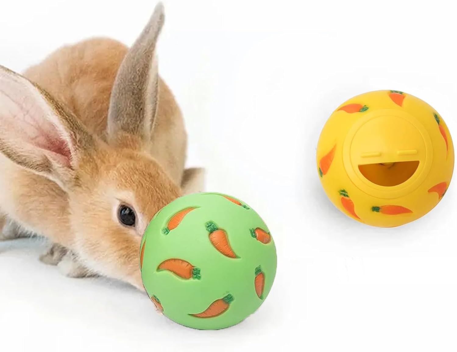 Shudyear Treat Ball,Snack Ball for Small Animals,Bunny Rat Toys for Pet Rats ,Beneficial for Pet Activities and Health(Carrot Pattern) - Image 6