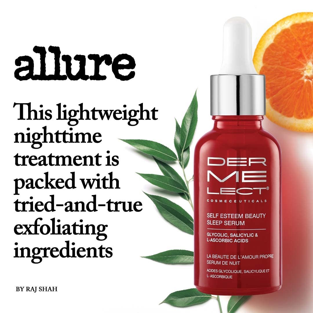 Dermelect Cosmeceuticals Self-Esteem Beauty Sleep Serum for Face - Glycolic Acid, Salicylic Acid, L-Ascorbic Acid, Resurfacing Serum for Acne Spots, Pores, Wrinkles, 1 oz - Image 9