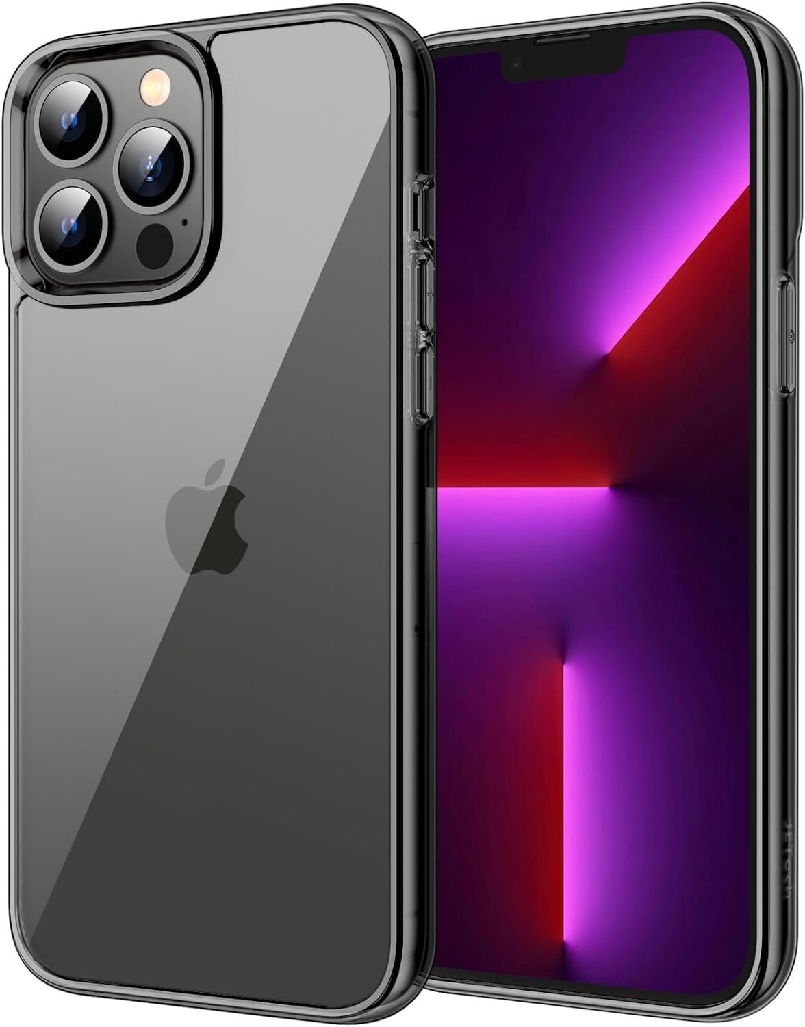 JETech Case for iPhone 13 Pro Max 6.7-Inch, Non-Yellowing Shockproof Phone Bumper Cover, Anti-Scratch Clear Back (Black) - Image 2