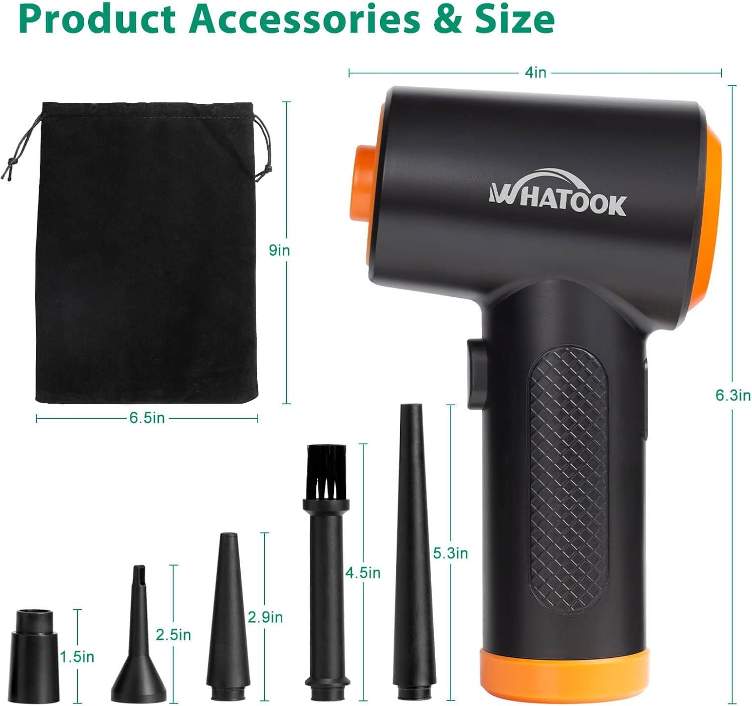 Compressed Air Duster-Reusable Electric Air Duster-3 Speeds 60000 RPM with LED Light-Canned Air Replacement for Keyboard Cleaning-Rechargeable Cordless Air Duster for Computer and Car Blowing - Image 8