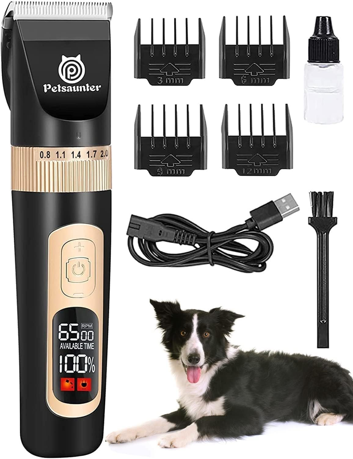 Dog Clippers for Grooming, 4-Speed & LCD, Low Noise Electric Dog Trimmer for Grooming, Cordless Rechargeable Dog Hair Clippers, Super Quiet for Dogs & Pets with Thick or Heavy Coats(C95) - Image 2