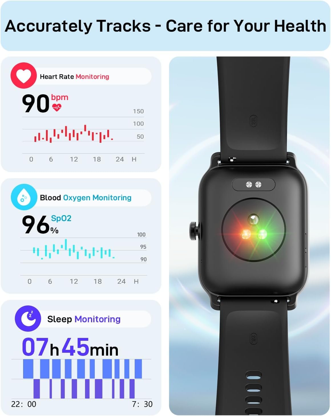 Gydom Smart Watch for Men Women Android & iPhone, Alexa Built-in, 1.8" Fitness Watches with Bluetooth Call (Answer/Make), Heart Rate/Sleep/SpO2 Monitor, IP68 Waterproof Fitness Tracker, 101+ Sports - Image 5