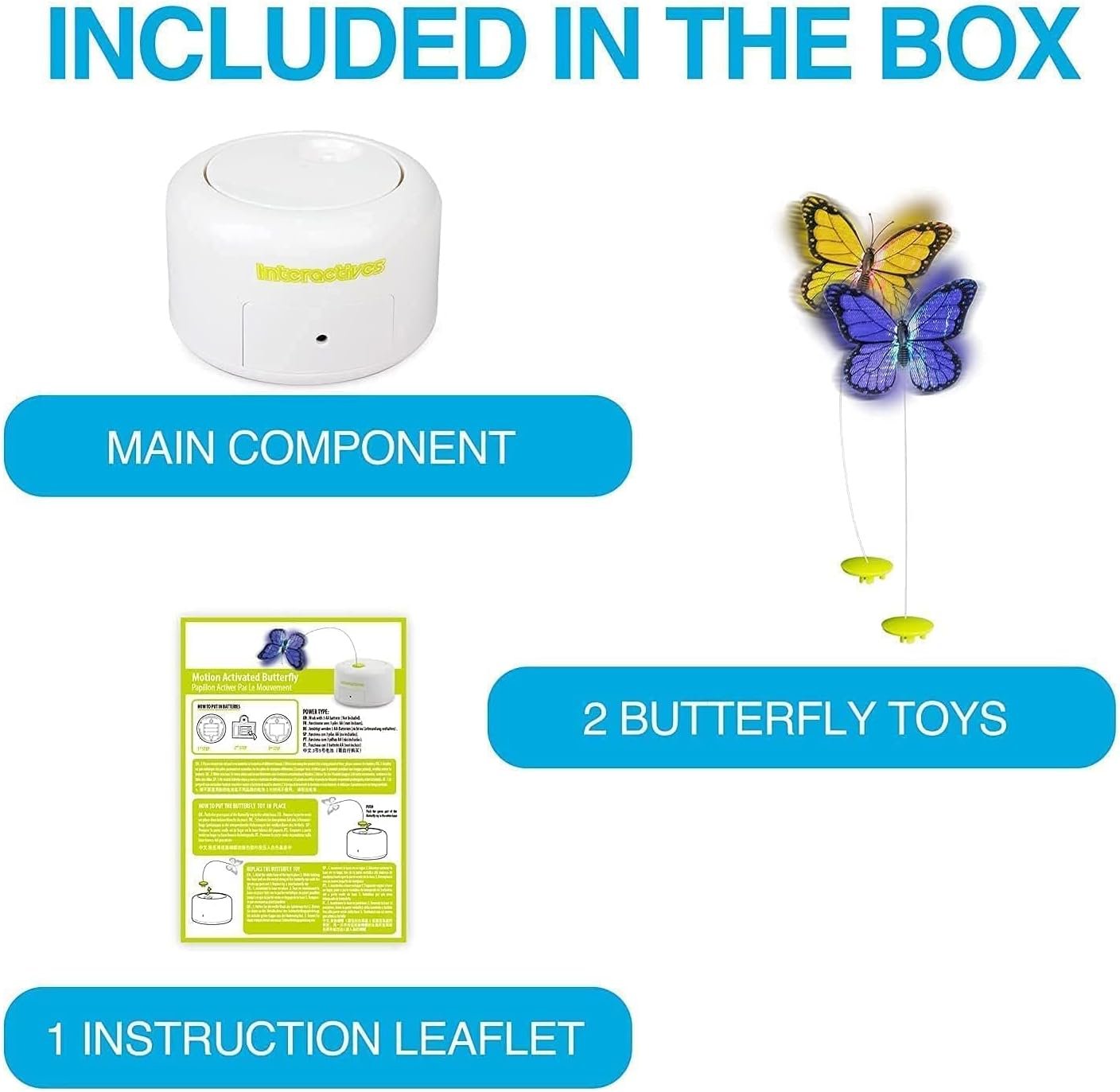 ALL FOR PAWS Interactives Cat Teaser Toy Catnip Toy Flutter Bug Cat Wand Toy Cat Fun Playing Toys Kitten Toys (Shiny Butterfly) - Image 9