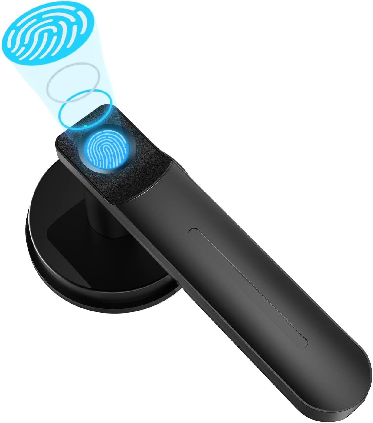 Foxgard Smart Fingerprint Door Lock,Keyless Entry Door Lock with Handle,Biometric Door Lock,Room Door Lock for Bedroom/Office(Black) - Image 2