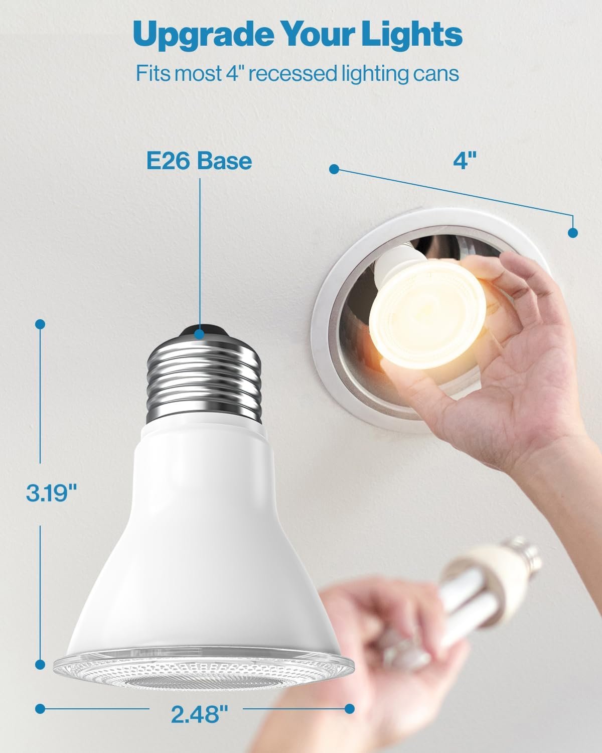 Sunco 6 Pack PAR20 LED Bulbs 40W Equivalent 7W, Dimmable 3000K Warm White, 470 LM, E26 Medium Base, IP65 Waterproof, Indoor Outdoor Flood Light - UL - Image 4