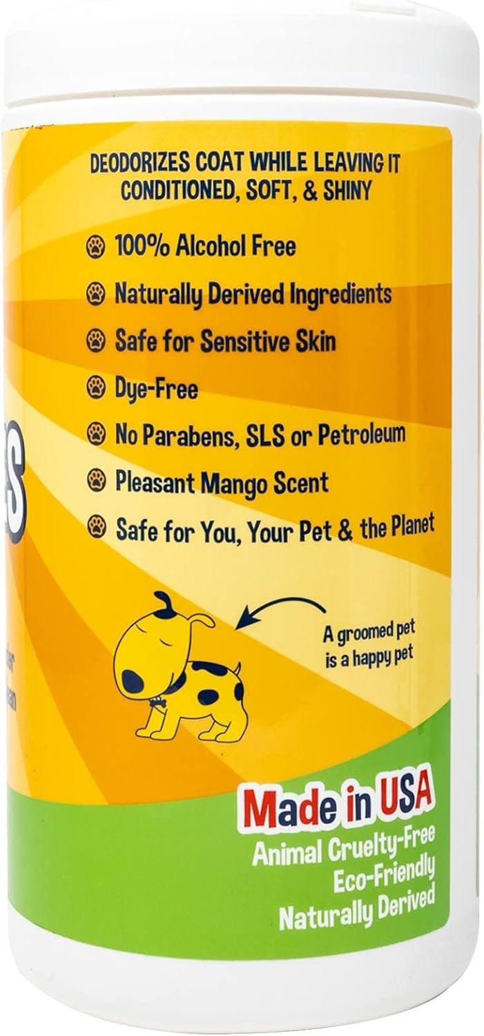 Bodhi Dog Pet Wipes | Wipes for Dog Grooming | Wipe Away Pet Odors & Deodorizes Coat | No Parabens or SLS | Large Wet & Thick Pet Wipes | Best for Cleaning Dogs and Cats (Mango, 75CT) - Image 7