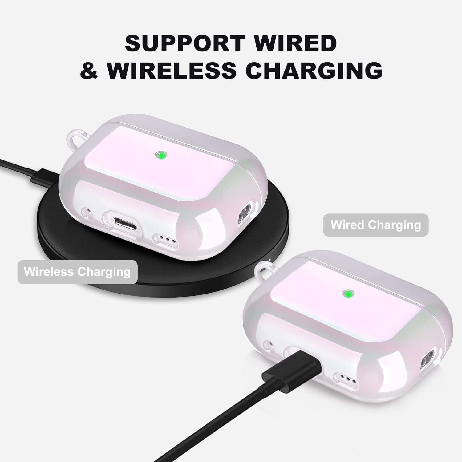 AIRSPO AirPods Pro 2nd Generation Case Cover Clear Lasher Hard PC Protective Case Colorful AirPod Pro 2 Cover Skin Compatible with Apple AirPods Pro 2 with Keychain (Glittery White) - Image 6