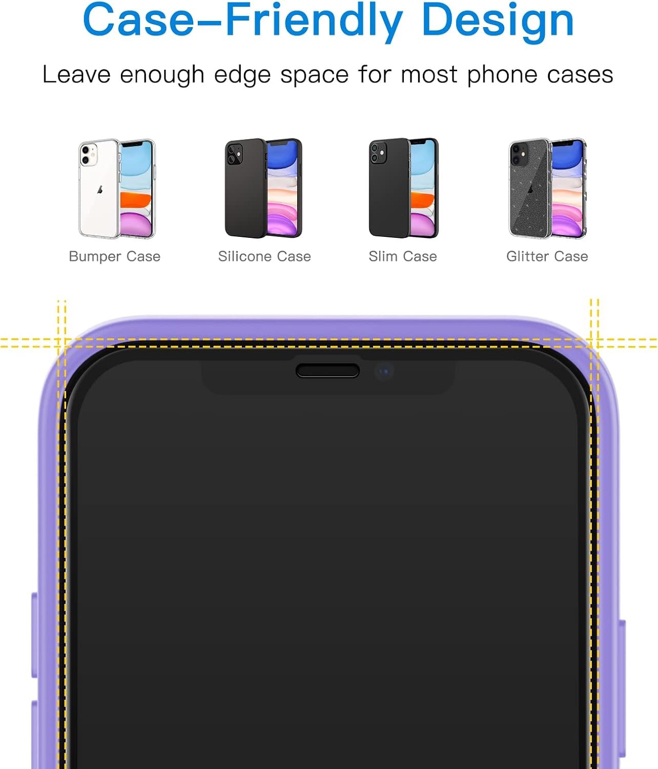 JETech One Touch Install Screen Protector for iPhone 11/XR 6.1-Inch, Full Coverage Tempered Glass Film, Auto Alignment Tool Kit, HD Clear, 2-Pack - Image 6